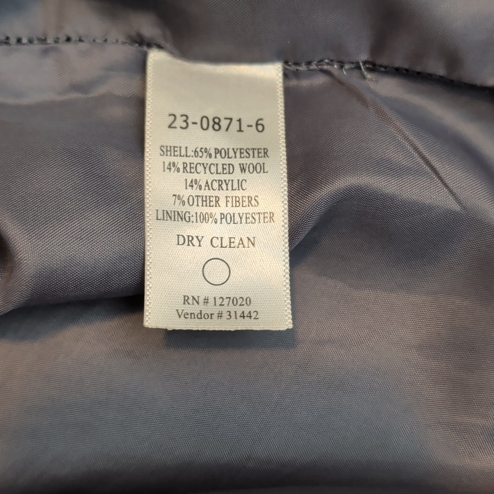 Chadwicks Black, Gray, & Aqua Wool Blend Plaid Pencil Skirt - Size 4 Petite - Picture 6 of 6